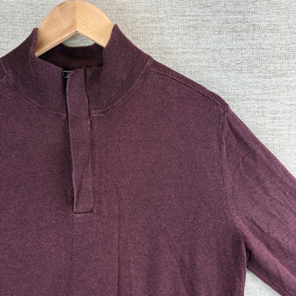 Banana Republic Premium Luxe Yarn Mens M Burgundy Silk Cashmere Sweater EUC